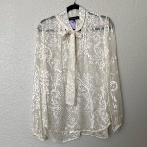 Karen Kane Silk White Blouse Large